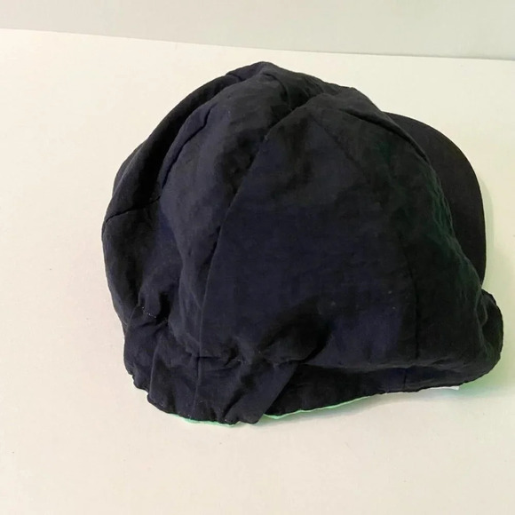 Vintage Reversible Kids Hat Neon Green and Black One Size Nylon Cap - Picture 9 of 11